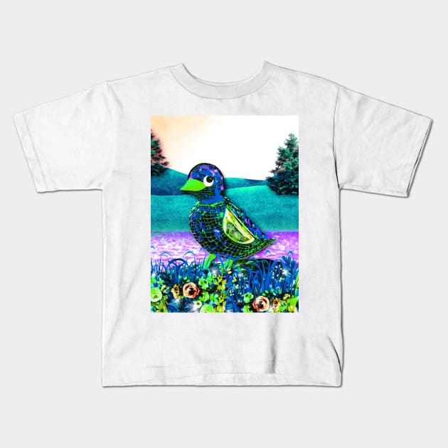 Blue Valley Net Bird Kids T-Shirt by KC Morcom aka KCM Gems n Bling aka KCM Inspirations